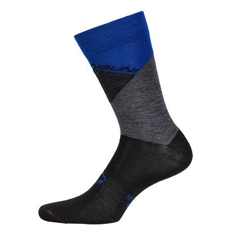 Nalini Merino Wool Tall Cycling Socks - Black/Blue